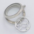 Cute 22mm round silver alloy love dog window plates jewelry for floating memory lockets